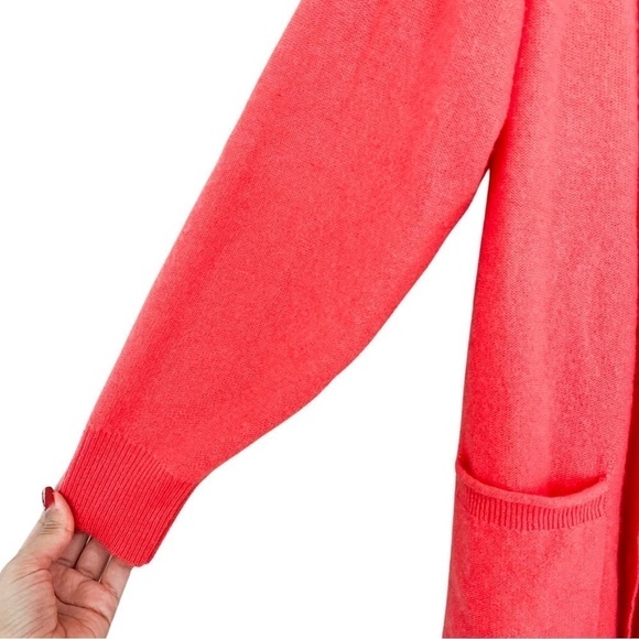 ANTHROPOLOGIE Pilcro Kelly 100% Cashmere Button Front Cardigan Coral Pink XS - Picture 6 of 6
